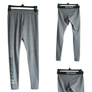 Nike Gray Mid Rise JDI Logo Leggings Size Small
